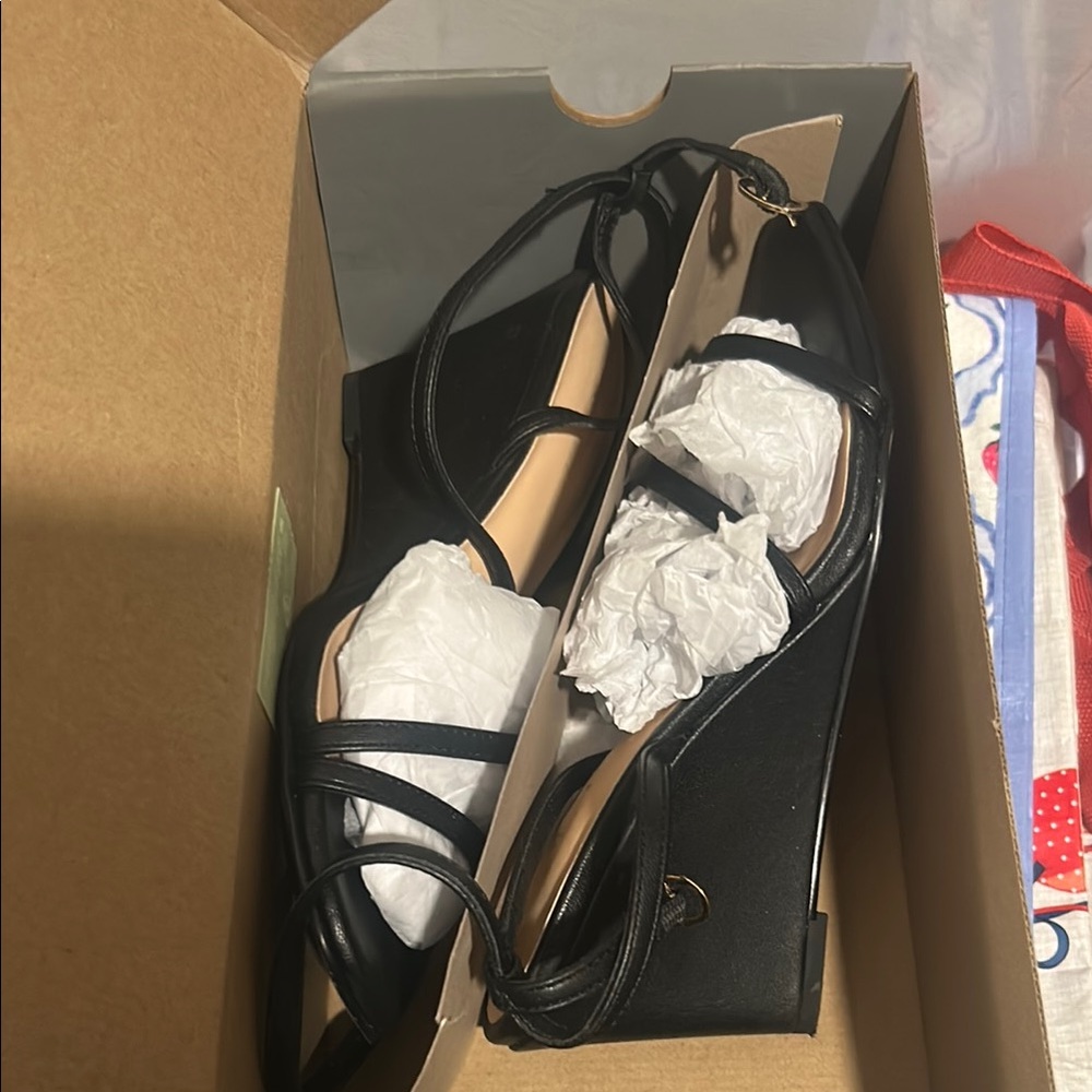 LOFT Black Women's Wedge Sandals